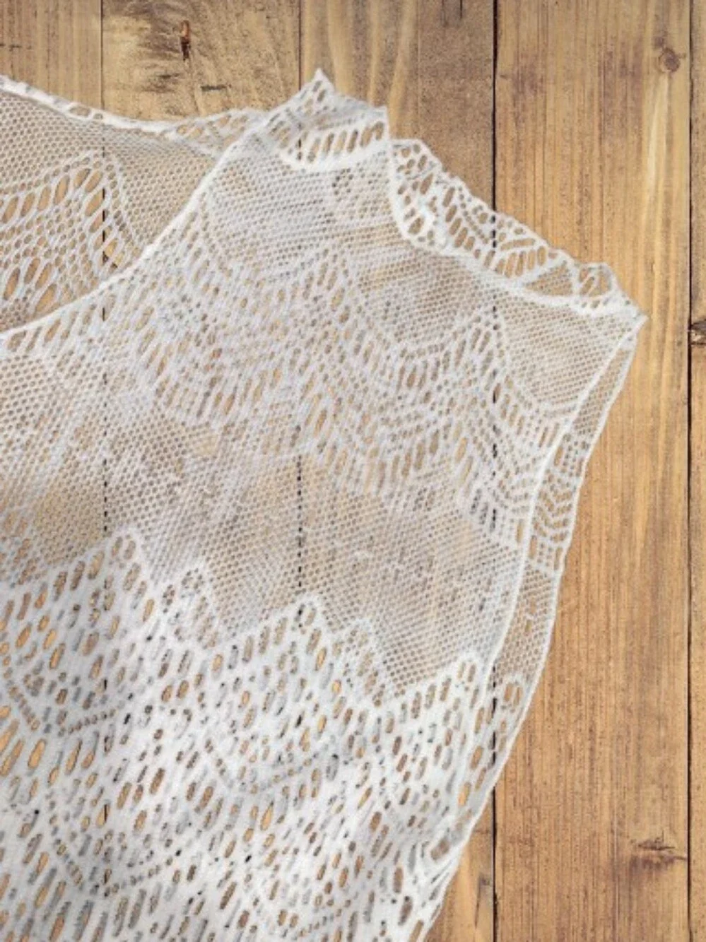 BONGO Lace Beach Cover-Up with Fringe *Size* M - Picture 8 of 12